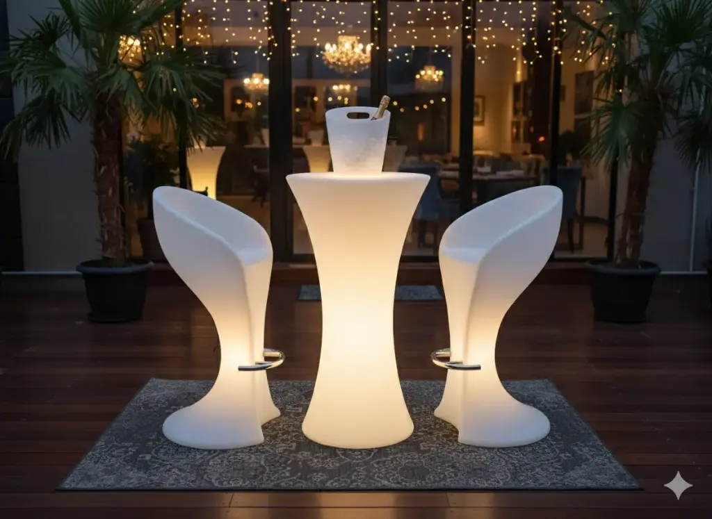 light inside 1table +2chairs+1beer tank