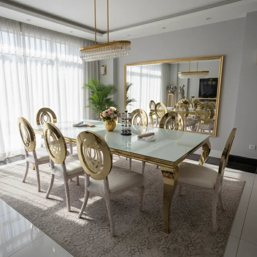 stainless table with glass up ,2.4MX1.2M