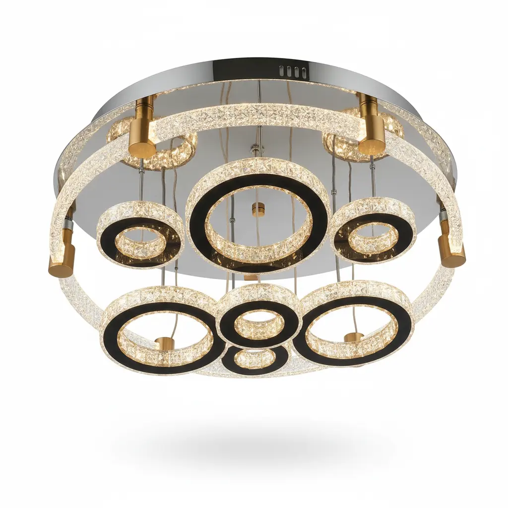 LARGE ROUND CRYSTAL LAMP