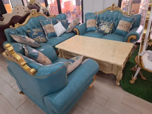 [COFFEE-TABLE-BLEU] Fauteuil 1+2+3 avec Coffee Table