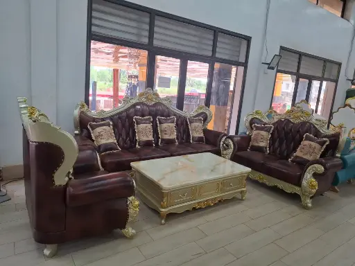 [100000099] RED 1+2+4 luxurious leather sofa +Table