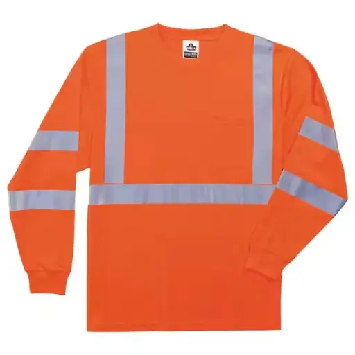 LONG SAFETY T-SHIRT LONG ORANGE & GREEN